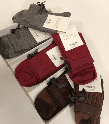 WOMEN'S SHORT SOCKS WITH BOW TIE Tellini S.r.l. Wholesale Clothing